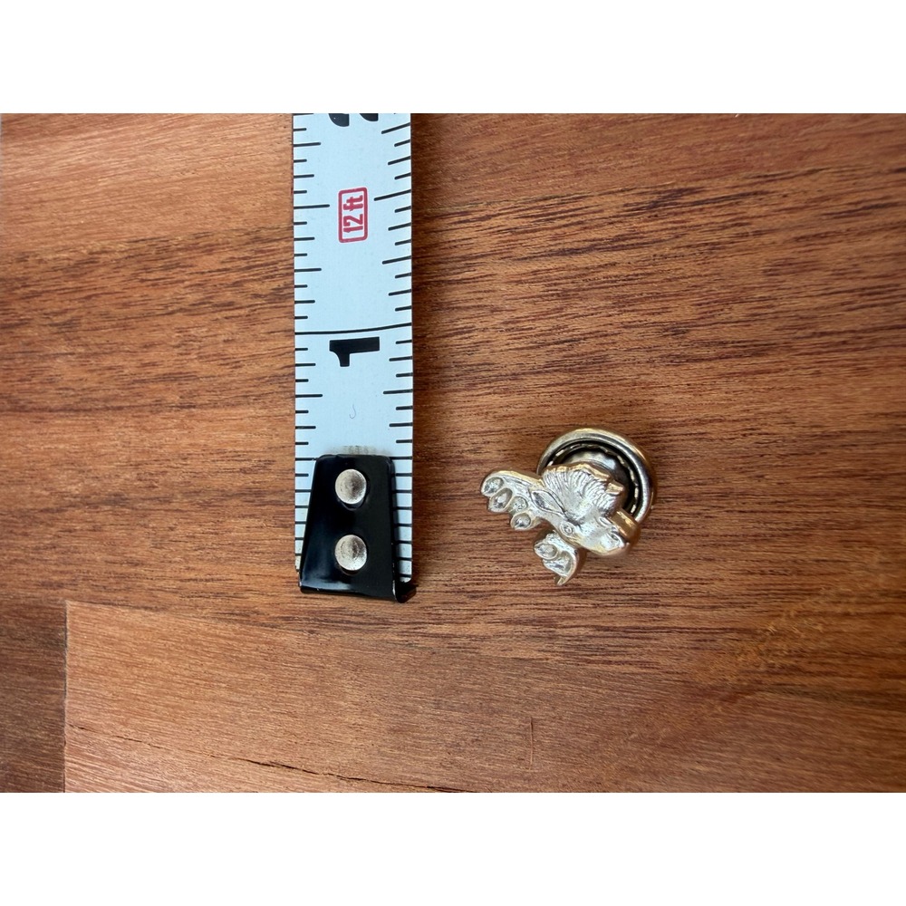 Vintage Silver Tone Moose Head Lapel Pin Miniature Wildlife Hat Tie Tac Small - Picture 2 of 5